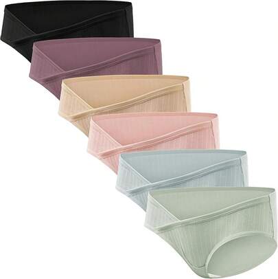 HBselect - Ropa interior de maternidad de algodón, paquete de 6 unidades de ropa interior para embarazo, posparto, ropa interior de maternidad bajo los golpes