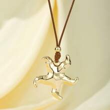 1入鋅合金8字形長項鍊,可調長度,沙金電鍍