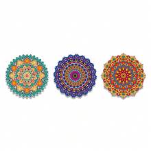 Kit 3 Decorative Mandala Frames - Laser Cut - Multicolor - View 2