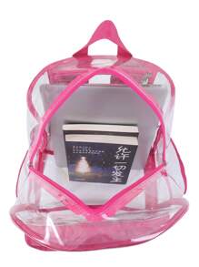 1pc Customizable Embroidered Name Transparent Backpack, Transparent Sports Outdoor Fitness Backpack, Casual Travel Visible Storage Bag, Large Capacity Waterproof Backpack, Summer Beach Holiday Travel Bag, Customized Student Name Transparent School Bag, Suitable For Daily Use, Can Be Given As A Gift To Family, Friends, Christmas, Easter, Spring Festival, Mother's Day, Father's Day, Women's Day, Valentine's Day, Teachers' Day, Nurses' Day, Birthday Gift