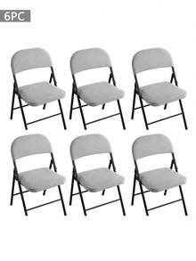 4/6 件，玉米格子折叠椅套 - 可拉伸，松紧带设计，可机洗，现代家居装饰，纹理面料，防滑套，易于安装，客厅椅套 - 淺灰色 - 查看 1