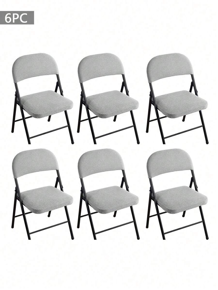 4/6 件，玉米格子折叠椅套 - 可拉伸，松紧带设计，可机洗，现代家居装饰，纹理面料，防滑套，易于安装，客厅椅套 - 淺灰色 - 查看 1