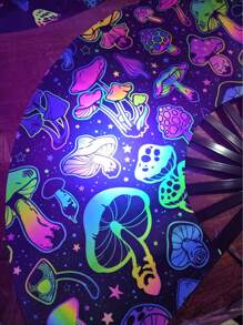Abanico plegable oversize con luces LED, abanico de seda retráctil de mano para fiesta musical, actuación de baile, decoración y regalo