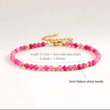 [Luxurious INS Style] Natural Stone Beaded Bracelet For Women, 5A Grade Faceted Multi-Treasure Beads Including Amazonite, Moonstone, Amethyst, Adjustable Slide Clasp, Sophisticated & Niche Stackable Daily Wear, Gift For All Seasons
