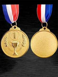 1pc Gold/Silver/Bronze Metallic Medal With Neck Strap, Suitable For Sports Events, School Activities And Corporate Awards (Excluding Gift Box) - Multicolor - View 5