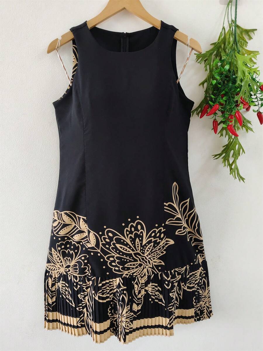Plain Dress With Fake - Lace Black - View 1