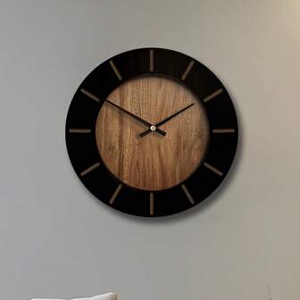 Decorative Wooden Round Wall Clock Artistic Silent Clock Battery Operated Decor For Home 14 16 18 Inch Vintage Wooden Clock Home Decor For Kitchen, Living Room, Bedroom, Office