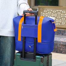 Weekender Bag, Travel Duffel Bag Carry On Overnight Bag With Shoe Compartment, Dry Wet Separation Exercise Portable Shoulder Bag Yoga Fitness Bag Large Capacity Travel Bag Foldable Expansion Bag For School School Accessories School Stuff Travel Essentials Holiday Vacation Bag Luggage Suitcase Travel Bag For Women - Multicolor - View 7