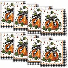 4/6/8 件秋季布餐巾 18 X 18 英寸，感恩节秋收橙色野花派对晚宴装饰可洗餐巾 - 彩色 - 查看 22