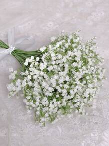 29厘米白色仿真满天星花，塑料假花，散装仿真满天星花束，适用于家居装饰、桌面装饰、DIY插花、婚礼和派对装饰、室内外花园装饰