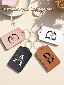 Ayotu Customized Luggage Tags With Letter Names, Travel Cruise Suitcase Label Nameplates, Backpack, Handbag And Schoolbag Nameplate Identifiers, Personalized Card Holders, Travel ID Tags For Business ID Card Holders, Essential For Group Outings, Events, Company Reunion Trips, Business Leisure Customization, Bag Accessories, Birthday Keychains/Keychain Decorations, Treasures Suitable For Travel And Outings - Multicolor - View 6