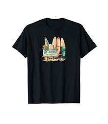 Ventura Point California Surfboard Beach Sign Retro Surf T-Shirt Gift For Music Teachers Thanksgiving Gift For Hostess - 黑色 - 查看 1