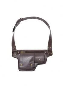 Punk Style Vintage PU Leather Waist Bag - Fanny Pack For Outdoor Sport And Travel