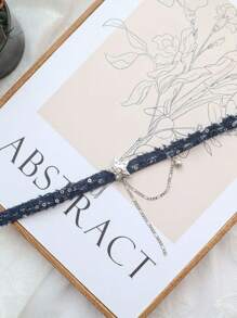 New Fashion Jewelry Denim Choker, Star Tassel Pendant Necklace, Heart Collarbone Chain For Women