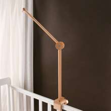 婴儿房装饰和储物床上用品配件，拱形天篷框架适用于各种婴儿床，易于组装的可调节悬挂架 - 原木色 - 查看 2