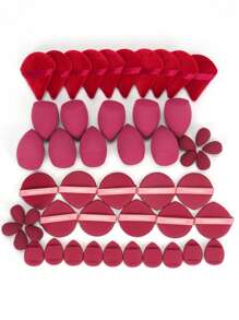 5/10/20/30/40/50/60PCS Makeup Tools Set Including:10PCS Makeup Sponges For Liquid Makeup+10PCS Mini Makeup Sponges For Liquid Makeup+10PCS Triangle Powder Puffs For Loose Powder And Makeup Setting+10PCS Air Cushion Powder Puffs For Facial Makeup+10PCS Mini Air Cushion Powder Puffs For Facial Concealer Makeup