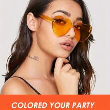 6pcs/12pcs Heart Shaped Party Glasses, Black Fashionable Rimless Heart Shaped Glasses, Fun Heart Shaped Glasses Suitable As Party Favors, Christmas