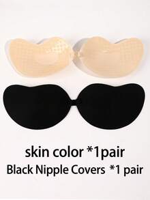 Adhesive Silicone Backless Push-Up Bra, Reusable, Front Clasp Bra, Breast Enhancement - Breathable Skin-Friendly Cup, Suitable For A-D Cup, Deep V Dress Backless - Multicolor - View 4