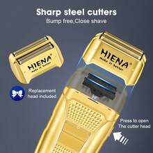 HIENA 4-In-1 Professional Hair Clippers & Beard Grooming Kit, Cordless Electric Hair Trimmer For Men, USB Charging & Digital Display, Hair Tools For Men, Portable Electric Shavers, Household Barber Supplies, Christmas Dad Gifts, Men's Gifts - 金色 - 查看 7