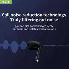 Acer Bluetooth-Ohrhörer | In-Ear Design | TWS kabellose Ohrstöpsel | Tiefer Bass Stereo | Niedrige Latenz Gaming | Bequemer Sitz (Studium/Büro/Training/Laufen/Gym) | Kompatibel mit mehreren Geräten (Smartphone/Tablet/Laptop) | Empfohlen als Weihnachts-/Valentinsgeschenk [Acer offiziell authentisch]