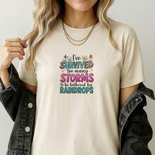 DTF Heat Transfer For T-Shirts, "I've Survived Too Many Storms" Inspirational Iron-On Patch, Leopard Print Western Floral Design, DIY Sublimation Decal For Shirts, Hoodies, Tote Bags, Ready To Press - Multicolor - View 4