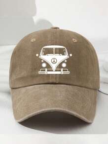 1pc Unisex Vintage Washed Baseball Cap, Classic Car Design Truck Driver Hat, Polyester Material, Adjustable Size Dad Hat, Handwashable, Suitable For Spring/Summer Sports And Outdoor Activities - Streetwear Baseball Cap
