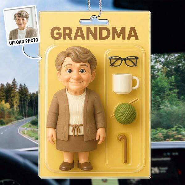 Custom 2D Action Figure Pack Packaging Toy Box Style Art Gift Personalized Car Ornament Gift For Family, Friends