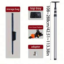 11.48 英尺/3.5 米水准尺，带可调节延长杆，兼容任何水准仪，包含所有不锈钢配件，易于使用且可靠