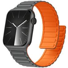 磁性硅胶运动表带兼容 表带 38 毫米 40 毫米 41 毫米 42 毫米 44 毫米 45 毫米 46 毫米 49 毫米男女通用易佩戴 S1 S2 S3 S4 S5 S6 S7 S8 S9 S10，兼容 Series 10 SE 9 8 7 6 5 4 3 2 1 Ultra 1 2 粒子手链硅胶替换腕带装甲强磁铁链 - 彩色 - 查看 16