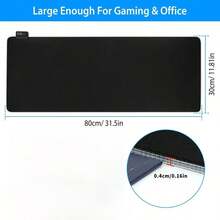 RGB LED Gaming Mouse Pad With USB Powered Lighting – Large Extended Desktop Mat With Multiple Color Lighting, Stitched Edges, Non-Slip Rubber Base, And Fine Weave Fabric Surface For Professional Gamers - màu đen - Xem 5
