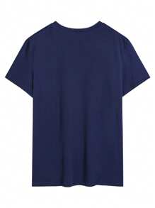 T-shirt d'été casual pour hommes à col rond avec imprimé oiseau