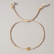 1PC Bohemian Casual Style Multicolor Cord Copper Cross Bracelet | Handmade Stackable Couple/Best Friend Bracelet, Perfect For Gifting | Birthday Presents For Lovers & Friends, Year-Round Wear