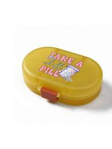 1 个椭圆形药盒、六格便携式药盒、迷你药盒、印有药品的便携式珠宝和药盒、存放在不同区域、带有字母徽标的个性化创意礼品、装饰性旅行药盒和独特设计的盒子适合旅行和户外活动、包袋、 - 彩色 - 查看 9