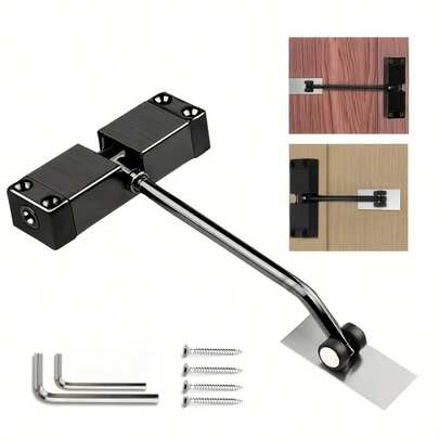 3件套自动弹簧闭门器，闭门装置，可调节闭门装置，家具门五金配件 - 铝合金闭门器，简易闭门器，木门常闭，家用缓冲，静音弹簧自动闭门器