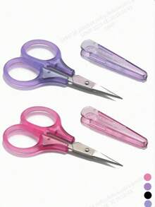 1pc Crafting Scissors - With Protective Cover, Tailoring Shears Suitable For Embroidery And Delicate Paper Cutting, Ideal For Handicrafts, DIY And Daily Use - Great For School, Office And Travel - Multicolor - View 1