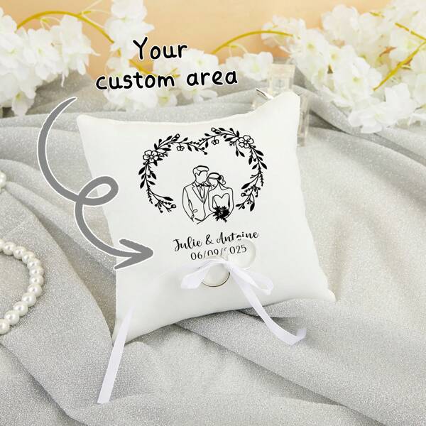 Wedding Ring Pillow, Customizable Ring Pillow, White Ring Pillow, Western Wedding Ring Pillow, Suitable For Weddings (Rings Not Included, For Display Only), Personalized Ring Pillow, Square Ring Pillow, White Wedding Ring Pillow, Square Ring Pillow, Customized White Ring Pillow, Personalized Ring Pillow, Wedding Ring Pillow, Marriage Ring Pillow, Personalized Name Ring Pillow, Personalized Alphabet Ring Pillow, Personalized Date Ring Pillow, 5.51in Wedding Ring Pillow