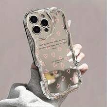 Estuche para teléfono Estuche para teléfono con onda galvanizada de 1 pieza con colgante de perla, cubierta protectora a prueba de golpes de cobertura total, accesorio de moda compatible con la serie 11 12 13 14 15 16 Pro Pro Plus - Diseño elegante Nuevo teléfono - Colores mixtos 3 - Ver 3