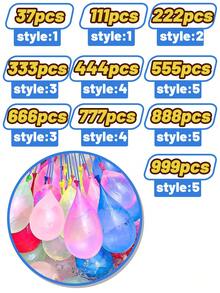 666 个水球快速填充套装，夏季泼水趣味水上派对游戏，家庭户外泳池水上玩具，户外户外水上玩具，朋友，夏日乐趣，泳池，生日派对，泳池日，生日气球 - 彩色 - 查看 1