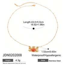 Uworld Metal Red Crab Pendant Necklace Stainless Steel Women Charm Ocean Wind Beach Jewelry 18k Gold PVD Stylish