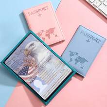 1pc PU Leather Passport Holder Cover, Ticket & Document Organizer - Multicolor - View 3