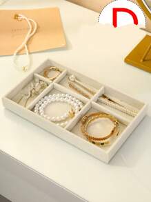 1 Set Of 6 Jewelry Display Trays, Velvet Covered Desk Organizer Containers For Storing And Exhibiting Jewelry, Suitable For Rings, Earrings, Bracelets, Necklaces, Brooches, Medals, Awards - Perfect Gift For Women, Jewelry Stores And Everyday Home Use