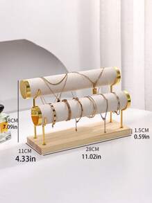 1 件木制多层手链展示架，珠宝支架，天鹅绒表面