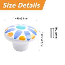 [10pcs Ceramic Knobs] 10pcs Ceramic Knobs Sun Pattern Vintage Decorative Cabinet Knobs For Cabinets And Drawers, Diameter 1.5inch (5 Styles) - Multicolor - View 2