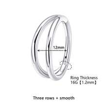 1 Piece/High-Quality Hypoallergenic 316L Stainless Steel Silver Nose Ring, Set With Zirconia, Sport And Running Anti-Loss Design, 16G Closed Hoop, Suitable As Jewelry Gifts For Boyfriend/Girlfriend. Available In Single-Layer Nose Rings, Double-Layer Nose Rings, Dangling Earrings, Cartilage Earrings, Ear Cuff Earrings, Helix Earrings - Nose Ring as Shown - View 22