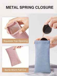 Bộ 4 túi đựng kính râm bằng da PU mềm, hộp đựng kính mắt dạng bóp tiện dụng, unisex, túi đựng kính bằng da PU, hộp đựng kính mắt tối giản màu trơn chống trầy xước, phụ kiện kính mắt, kính râm, kính đọc sách, kính cận, thích hợp cho thể thao ngoài trời, du lịch, đi học, đồ dùng cần thiết khi đi du lịch, túi du lịch, đồ dùng học tập và nghỉ lễ, kính râm nữ. - Nhiều màu - Xem 4