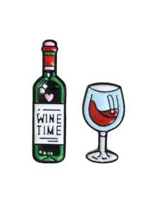 2 piezas/set Broche para botella de vino y copa de copa, accesorio versátil y casual - Multicolor - Ver 5