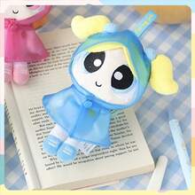 Powerpuff Girls Raincoat Plush Keychain, Bubbles Buttercup Blossom Raincoat Plush Toy Hanging Charms, Cartoon Character Raincoat Cute Bag Charms - 淺藍色 - 查看 8