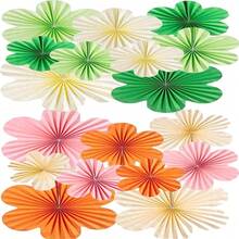 Birthday Party Decor Paper Flowers, Paper Wall Decor Flowers, Party Backdrop Paper Fan Hanging Paper Flowers - Multicolor - View 28