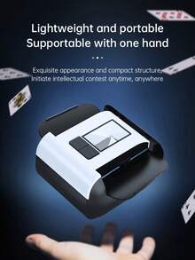 1pc Automatic Card Shuffler - One-Press AUTO & Manual Mode, Electric Shuffling Machine For 1-2 Decks, Low Noise, Rechargeable & Portable Shuffler Machine For Poker, UNO, Blackjack, Skip-Bo, Phase 10 - Automatic Card Shuffler - View 3