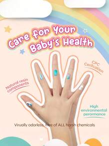 NAIO Naio Press On Nails For Kids 144Pcs 6 Pack Children Acrylic Fake Nails Pre-Glue Full Cover Glitter Gradient Color Starts Unicorn Short False Nail Art Kits Sets Easter Gifts For Kids Girls